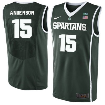Men Michigan State Spartans NCAA #15 Alan Anderson Green Authentic Nike 2019-20 Stitched College Basketball Jersey JK32S88ZQ